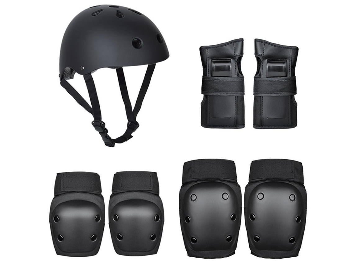 2026rebe-kit De Equipo Protector Para Patinaje 7 Piezas Con Casco Rodilleras Cotilleras Y Guantes Para Niños Y Adultos