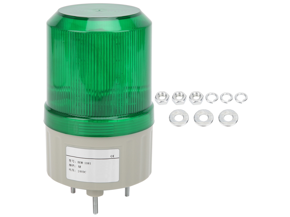 Luz De Advertencia Led Verde Berm Bem-1081 De 24 V Cc Para Emergencias En Vehículos.