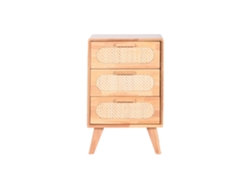 Cajonera Rubberwood Ratán Natural 40x30x63cm