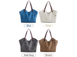 Bolso Tote Vintage De Lona Para Mujer, Gran Capacidad, Para Ir De Compras, De Viaje O Al Colegio.