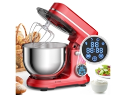 Batidora de pie BioloMix para cocina motor de CC de 1200W y 11 velocidades pantalla OLED digital batidora eléctrica con gancho para masa y batidor