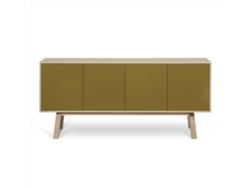 Aparador Alto MON PETIT MEUBLE FRANÇAIS con 4 Puertas (Verde Lancieux - Madera - 220 x 94 x 46 cm)