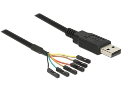 Cable Adaptador DELOCK USB 2.0-A para TTL 6-p Negro 1.8m