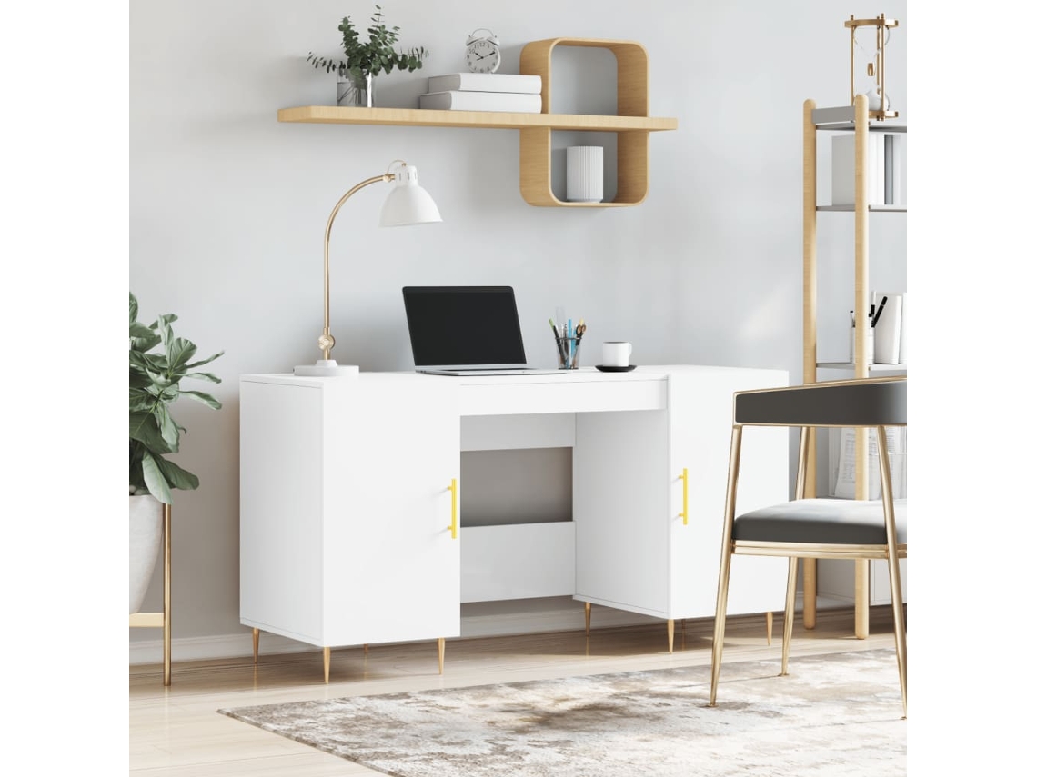 Escritorio madera de ingeniería blanco 140x50x75 cm