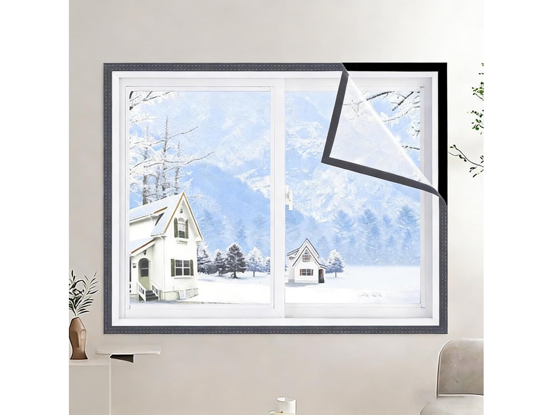 Lámina Aislante Transparente Para Ventanas, Lámina Gruesa Fácil Instalación, Aislamiento De Invierno.