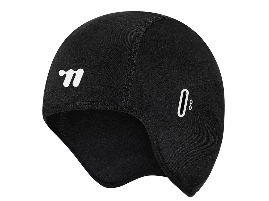 Gorro de ciclismo de invierno con forro polar térmico, cortavientos y protección auditiva. Ideal para motociclismo, running y ciclismo. Negro. Viewleaf