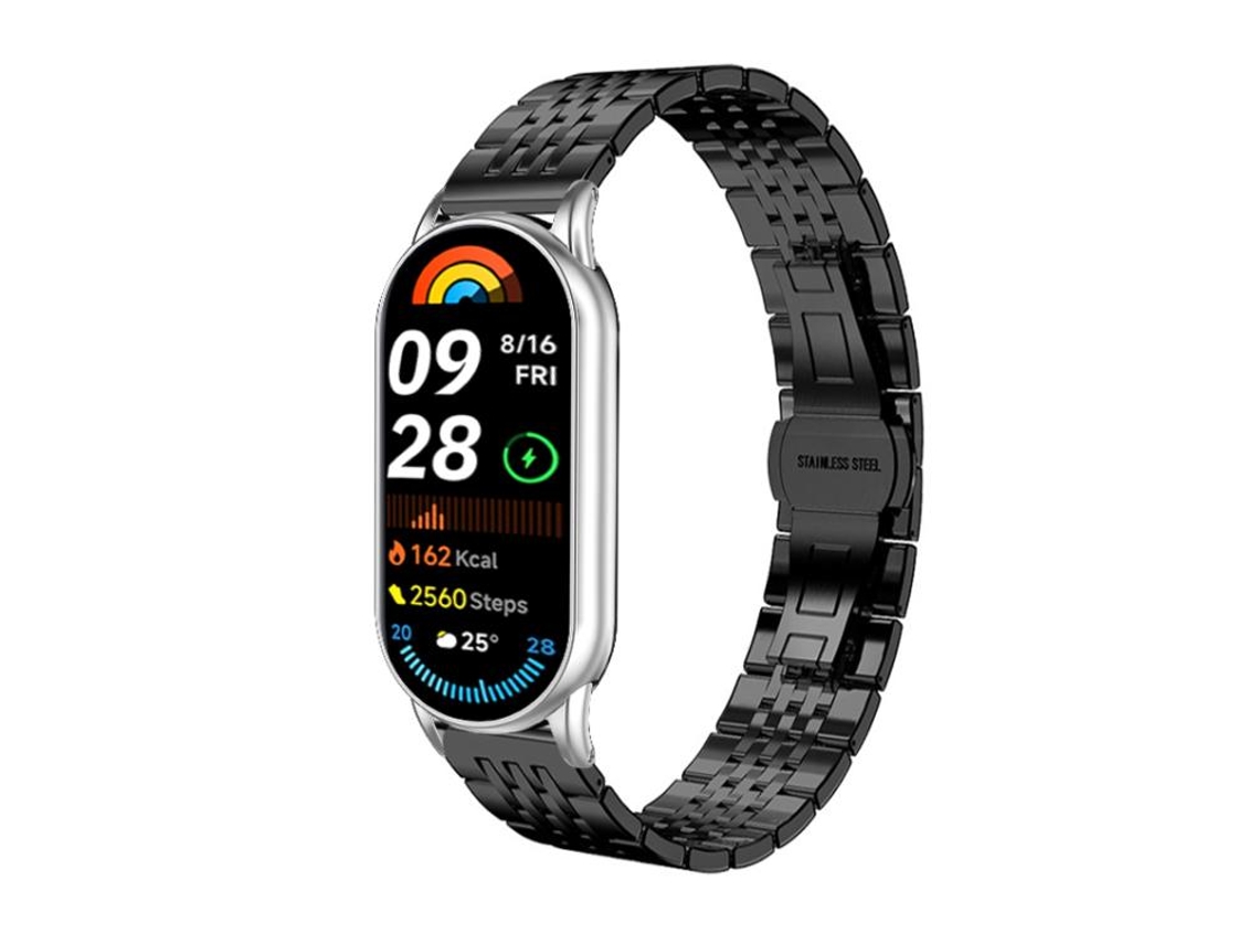 Pulsera para Xiaomi Smart Band 10/9/8 NFC - Acero inoxidable - Siete esferas (14 mm)
