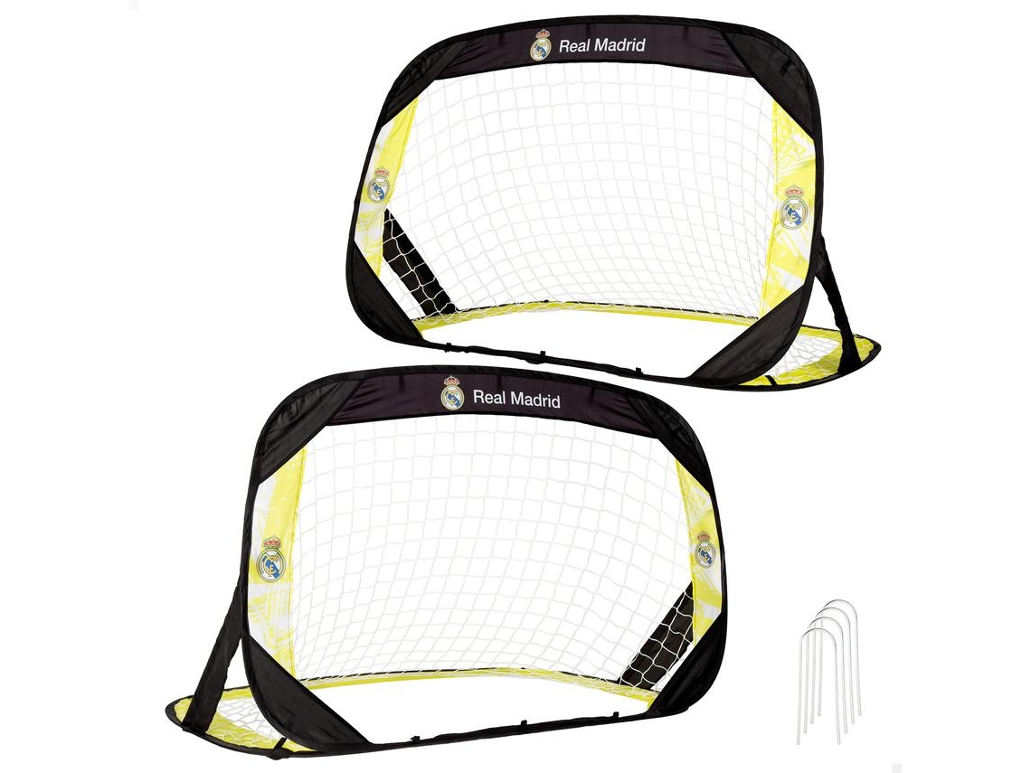 Juego de 2 porterías de fútbol desplegables del Real Madrid (120 x 80 x 80 cm) Colorbaby