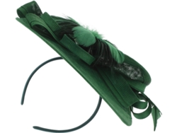 Sy Serrage-tête Bibi Verde Pour Mujer Plume En Lin Artificiel Y Polyester, Ligero Élégant,