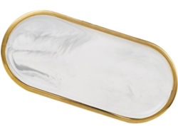 Bandeja Ovalada Para Joyas, Práctica Y Decorativa, De Mármol Blanco Estilo Nórdico.