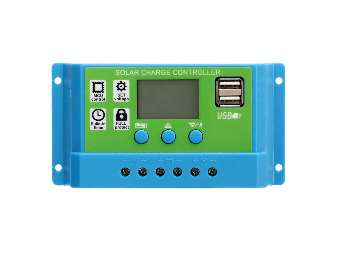 Controlador De Carga Solar Digital 12v 24v Adaptativo 10a Regulador De Painel Solar