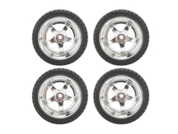 Juego De Neumáticos Para Coche Rc Con Llanta De Plástico Y Goma De 3,3 Cm Para Ae86 Plateado