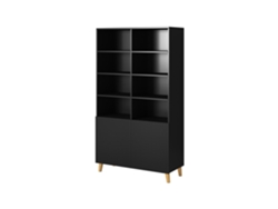 Librería Pafos 100x40x176,5 cm Negro Mate Cama Furniture