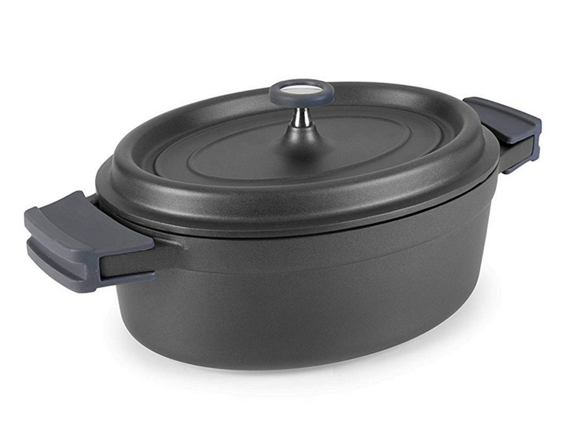 Cacerola Oval LACOR (Acero Inoxidable- Negro-31cm)