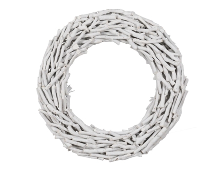 Corona de Navidad Blanco Madera de Paulonia 52 x 15 x 52 cm