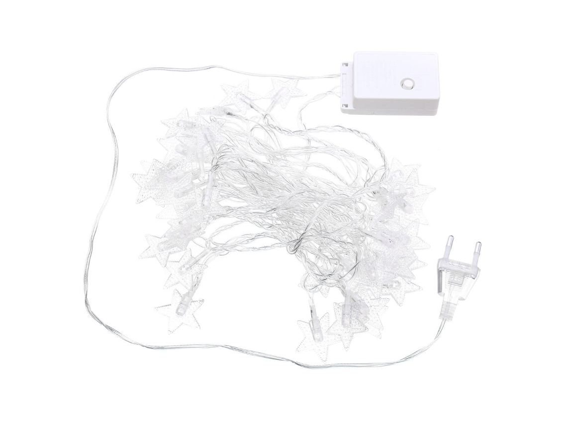 Guirnalda de luces LED enchufables de 5 m y 40 LED, color blanco cálido y blanco puro, ideal para fiestas navideñas, CA 220 V.