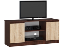 Mueble De Tv Akord Wenge 120 Cm 2 Puertas Frente En Color Roble Sonoma 2 Estantes 120x40x55 Cm