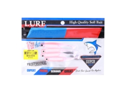 Isca Mole Lure De Tpr Bicolor 70mm/2g, Cauda De Remo, Biónica, Dinâmica Simulada, 4 Unidades.