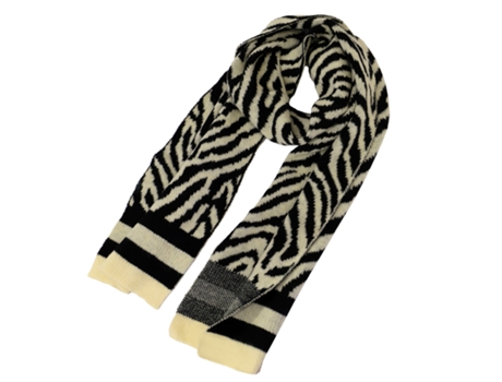 Pañuelo para mujer Anais rectangular en blanco y negro AMICHI