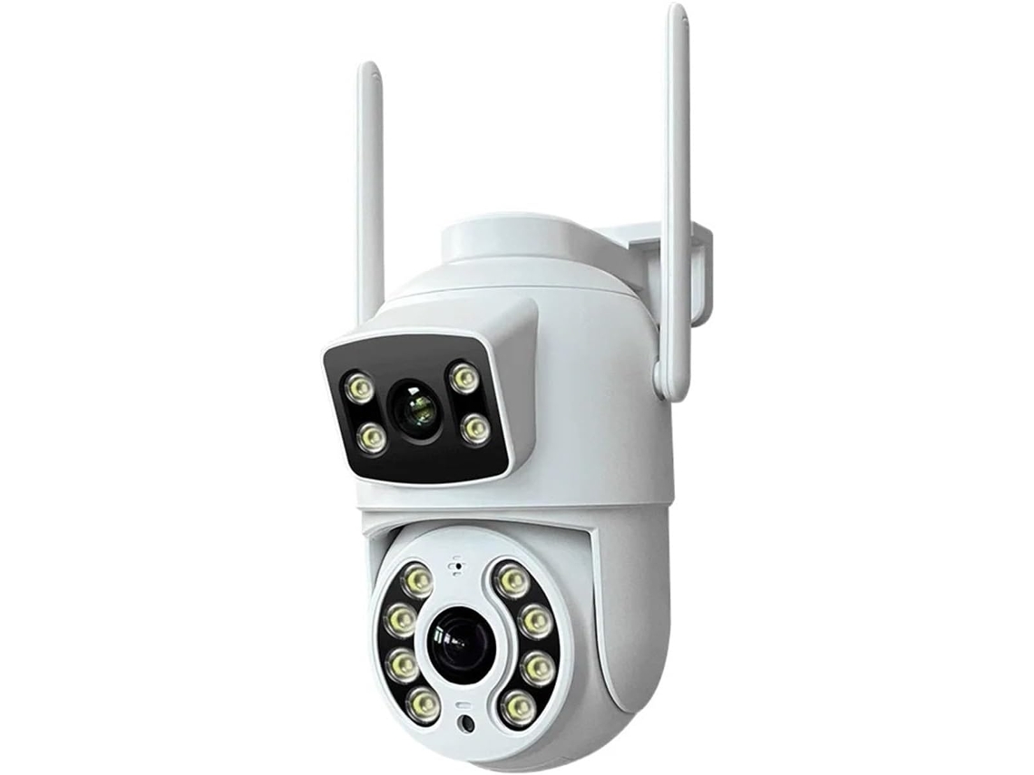 Cámara De Red Inalámbrica Hd Con Función De Giro E Inclinación Para Exteriores, 6 Mp, Doble Pantalla, Ia Y Ajuste Automático.
