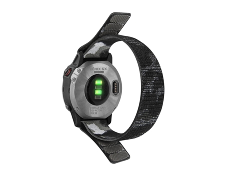 Correa de nailon ajustable con lazo para Garmin Descent G1/Fenix 7/6 Pro/5 Plus - camuflaje gris