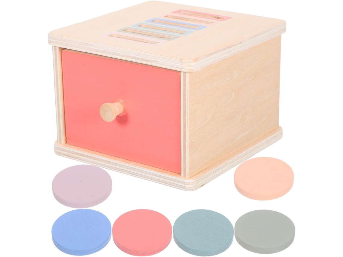 Caja Clasificadora De Colores: Caja De Monedas De Madera Montessori
