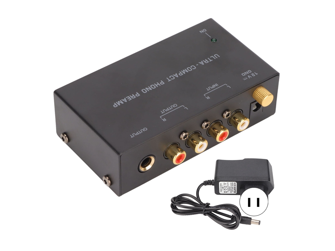 Preamplificador Para Tocadiscos Phono Pp400 Con Control De Volumen, Entrada Y Salida Rca, Enchufe Estadounidense De 100-240 V.
