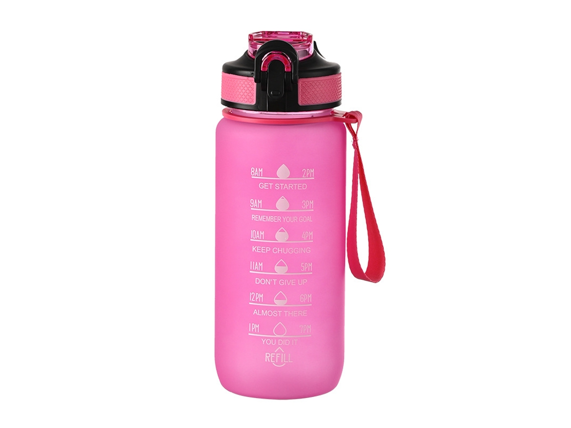 Botella deportiva MDUG de 700 ml con correa para el hombro y pajita en color degradado (rosa)