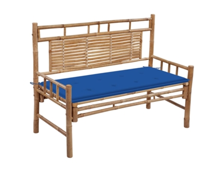 Banco de jardín con cojín bambú 120 cm MAISON EXCLUSIVE