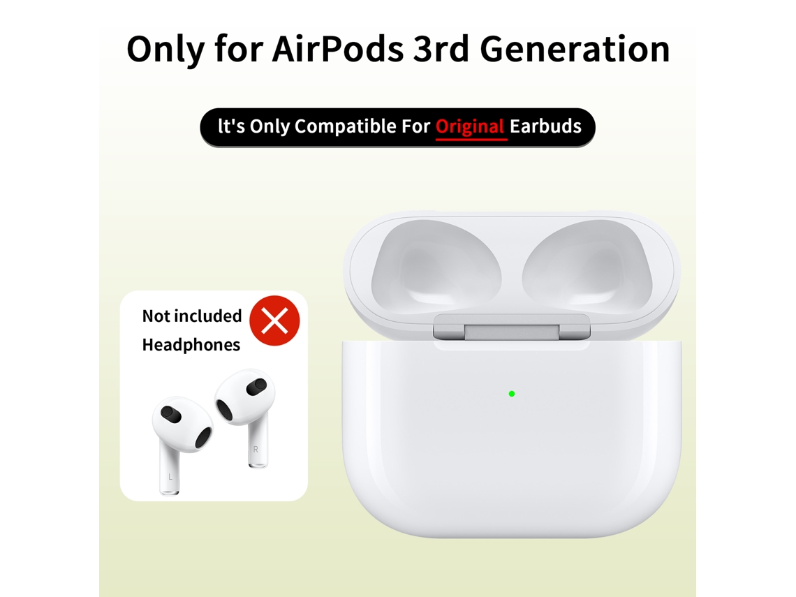 Estuche de Carga Inalámbrica de Repuesto DIGITALLAB para AirPods de 3.ª Generación y Auriculares Bluetooth (carga USB-C)