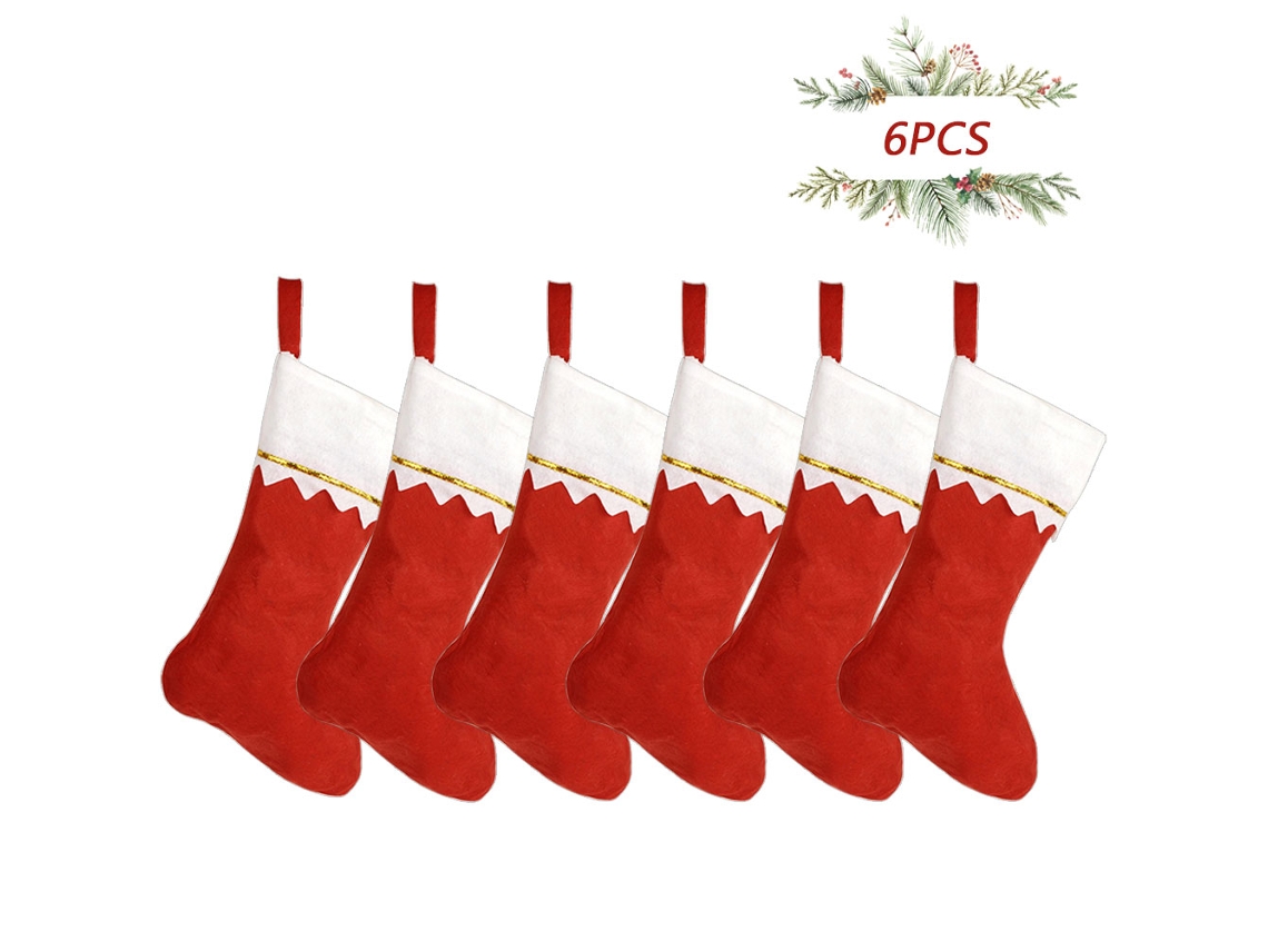 Medias Navideñas - Pack de 6 Medias Grandes para Decoración RNEMITERY