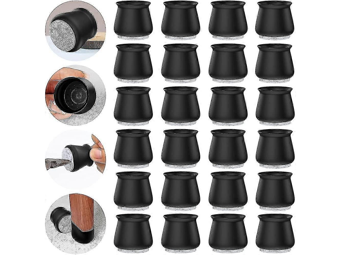 Omni-protectoras De Patas De Silla, 24 Piezas Para Suelos De Madera, Silicona Y Eva, Antideslizantes Y Sin Ruido