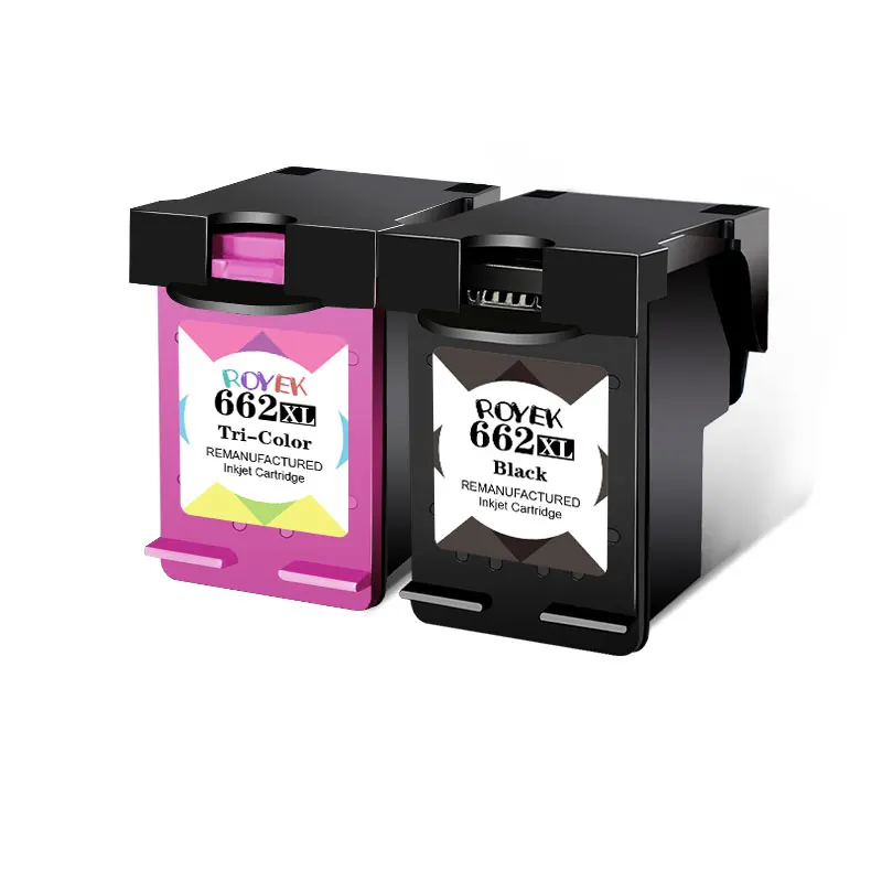 2 Cartuchos De Tinta De Repuesto Royek 662xl Para Hp Deskjet 1015, 1515, 2515, 2545, 2645, 3545, 4510, 4515, 4516 Y 4518.