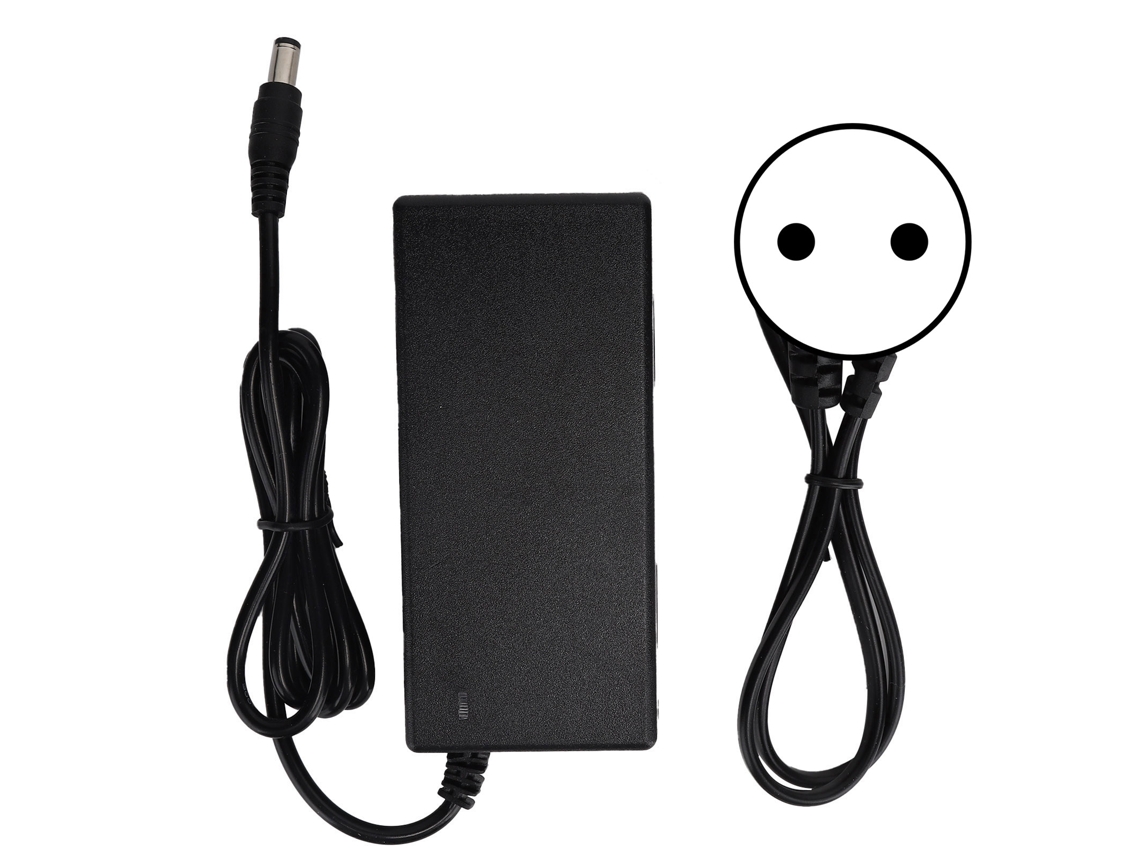 Adaptador de corriente de 42 V y 2 A con conector CC macho de 5,5 mm para batería de iones de litio de 36 V. Entrada de CA de 100-240 V, 50/60 Hz.