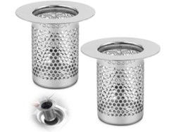 2 Filtros De Drenaje De Acero Inoxidable 5cm Para Cocina Baño Balcón Antiobstrucción