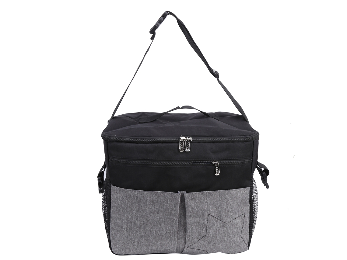 Bolsa Para Mãe Grande Capacidade Pendurável No Carrinho De Bebê Impermeável Preta