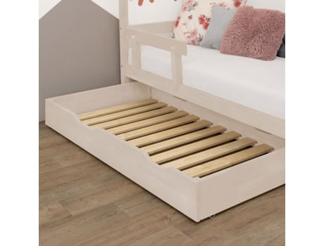 Cajón de cama 90 x 160 con somier de láminas BUDDY - BENLEMI beige