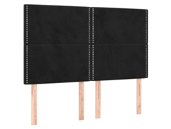 Maison Exclusive - Cabecero Terciopelo Negro 144x5x118/128 Cm