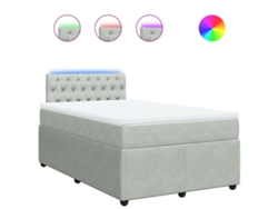 Maison Exclusive - Cama Box Spring Con Colchón Terciopelo Gris Claro 120x190 Cm