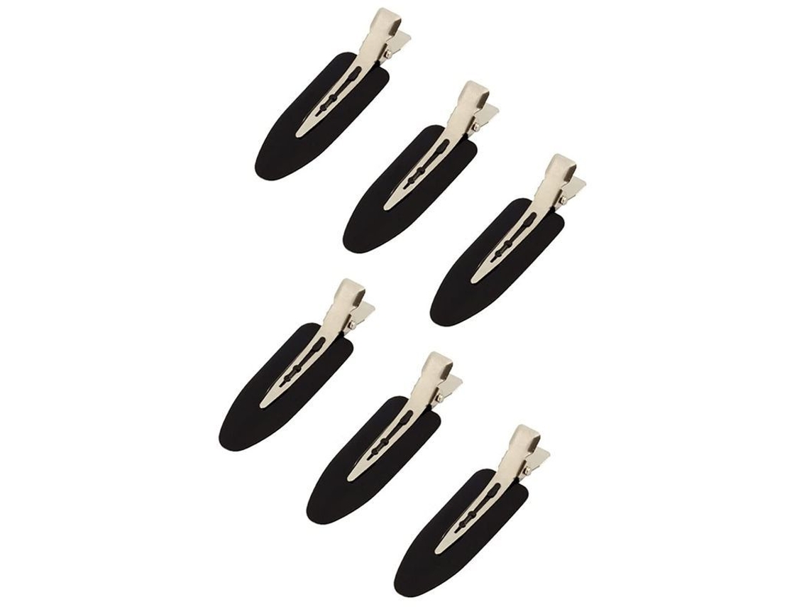 6 Pinzas Para El Cabello Sin Costuras Ni Pliegues Para Peinar Flequillos, Ondas, Para Mujeres, Niñas Y Maquillaje - Negro