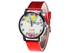 Reloj De Pulsera Analógico De Cuarzo Con Dial Redondo Para Mujer Y Hombre (rojo)