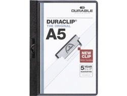 Carpeta DURABLE DURACLIP Negro (A5 - Cartón)