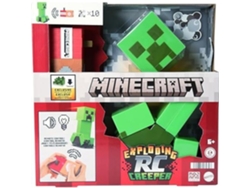 Figura Mattel Minecraft Rc Creeper Explotando Con Efectos Sonoros Y Luminosos, 10 Partículas De Explosión, Movimientos