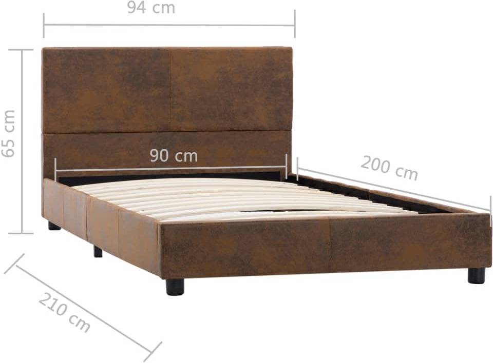 Estructura De Cama piel ante artificial 90x200 cm vidaxl 284780 suede compatible con