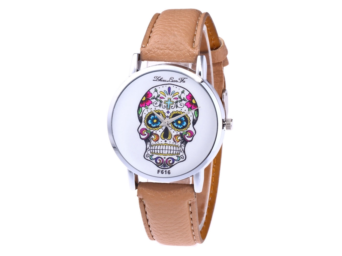 Reloj Analógico Sencillo Para Hombre En Piel Sintética Con Movimiento De Cuarzo (beige)