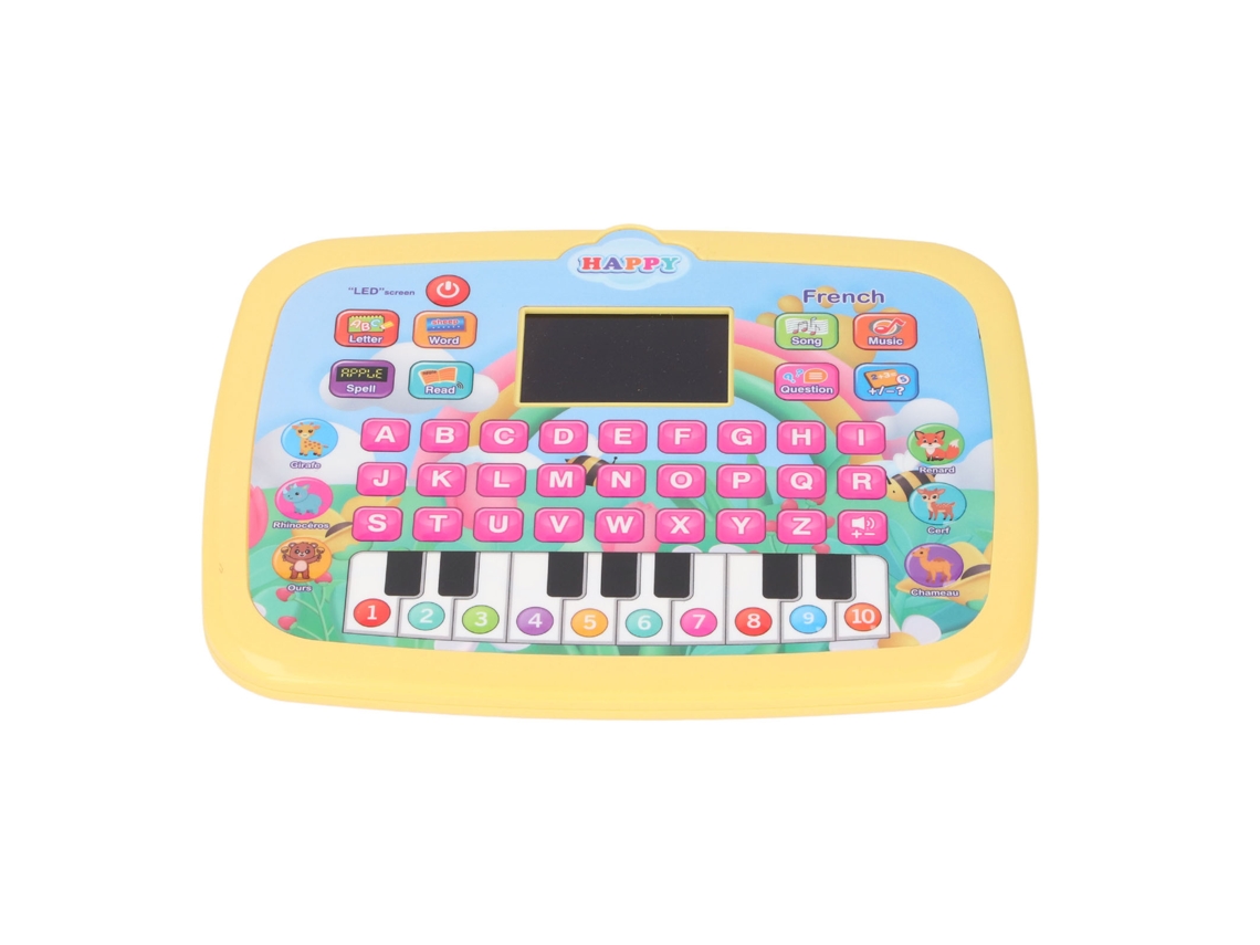 Ats-máquina De Aprendizaje De Francés Con Pantalla Led Juguete De Educación Temprana Interactivo Tableta Lectora Para Niños Amarillo