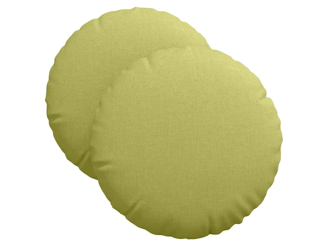 Cojines para asiento, 2 unidades, verde claro, Ø40 x 13 cm, tela HARLANV1