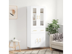 Aparador Alto Madera Contrachapada Blanco 69,5x34x180 Cm