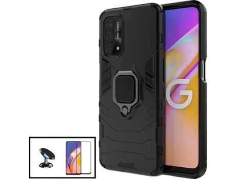 Carcasa + Protector + Soporte Oppo A74 PHONECARE Military Defender Negro 75728