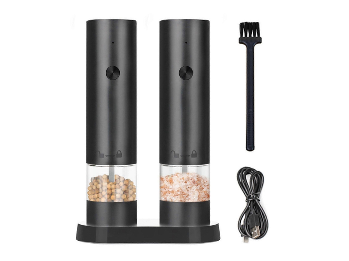 Molinillo de pimienta eléctrico, molinillo de sal, molinillo de especias eléctrico, molinillo de grosor ajustable, apto para cocinar Rosewell
